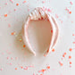 Light Crushed Pink Velvet Knotted Headband