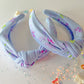 Lilac Neon Floral Knotted Headband for Girls & Women