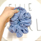 Blue Daisy Flocked Oversized Scrunchy