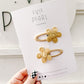Gold Floral Snap Clip Pigtail Set