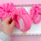 Bubblegum Pink Ribbed Teacher Gift Set- Lanyard| Knotted Headband| Scrunchie