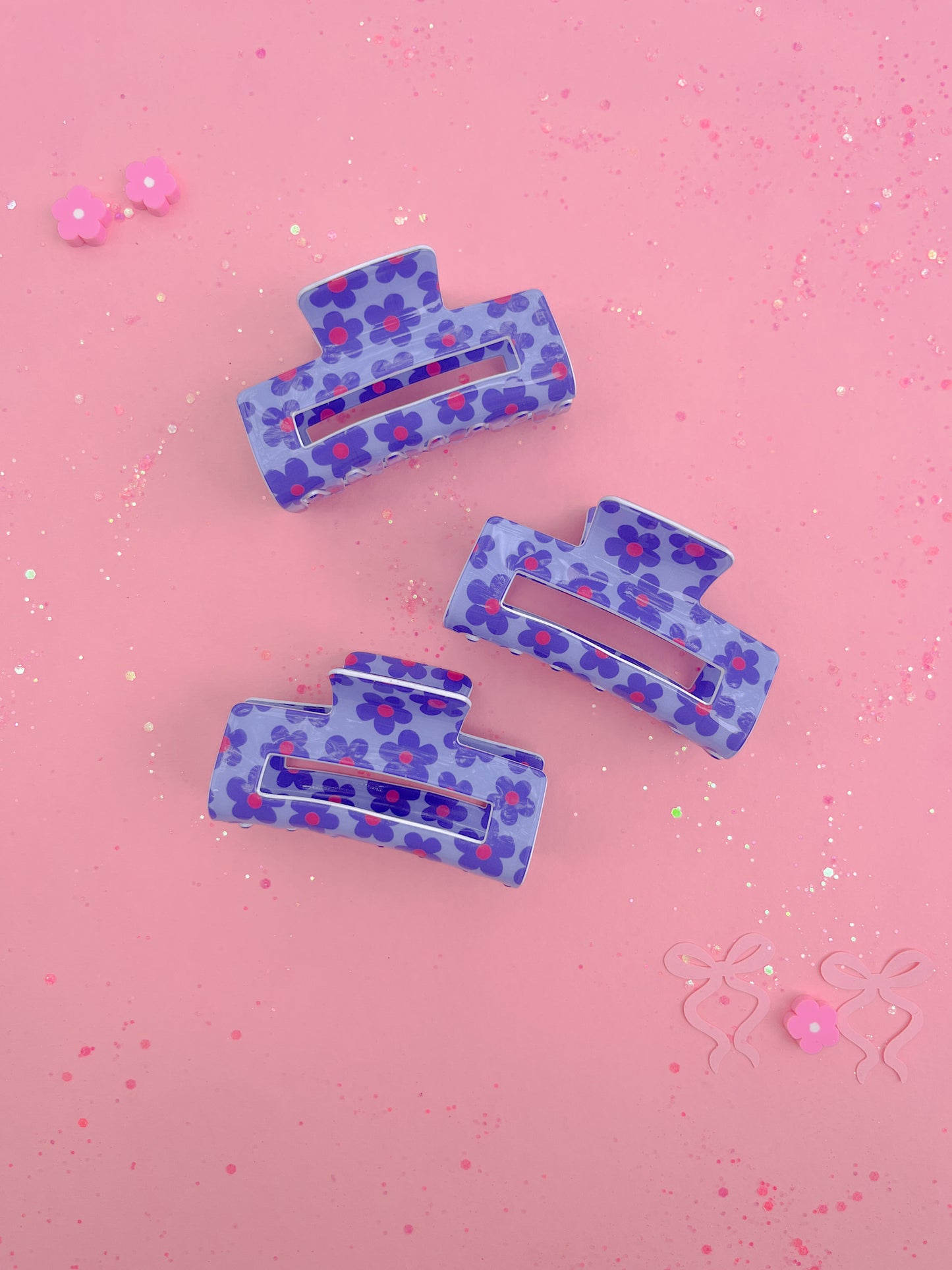 Purple Daisy Claw Clip