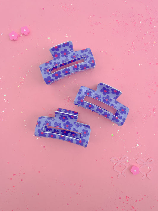 Purple Daisy Claw Clip