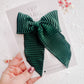 Medium Green Silk Ribbed Bow