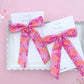 Pink & Orange Daisy Longtailed Bow
