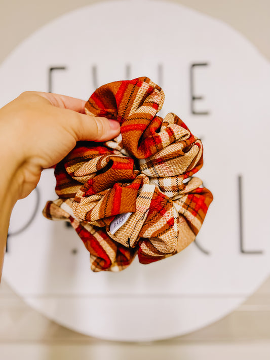 Spice Plaid Oversized Scrunchie