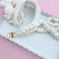 White Ribbed Teacher Gift Set- Lanyard| Knotted Headband| Scrunchie