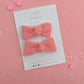 Sunkist Coral Ribbed Knot Bow Pigtails