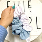 Baby Blue/White Colorblock Oversized Scrunchie