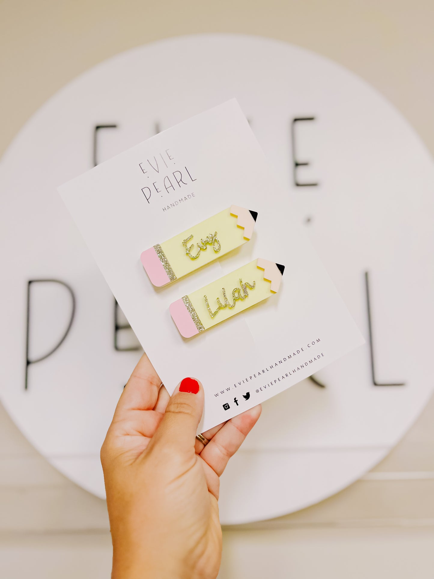 PREORDER: Personalized Pencil Hair Clip