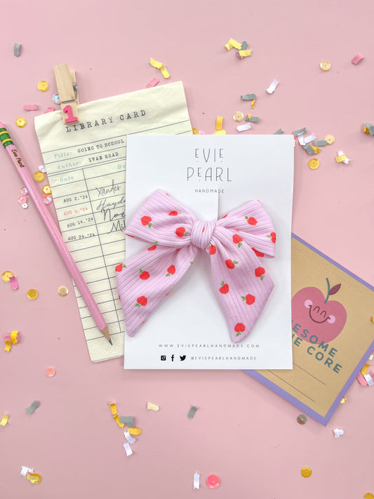 Pink Apple Large Pinwheel Bow