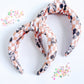 Tan Checkered Mouse Knotted Headband for Girls & Women
