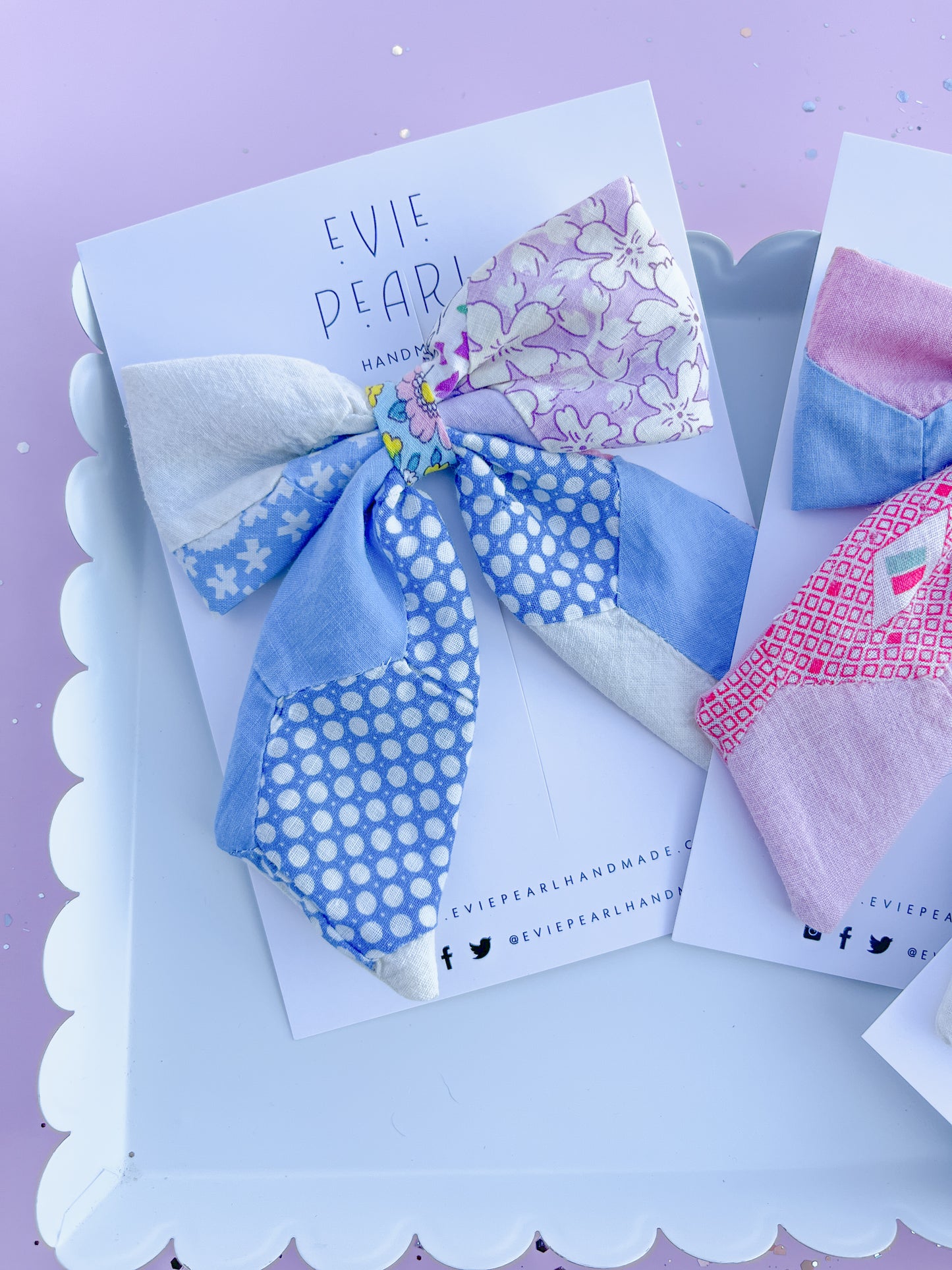 Heirloom Patchwork Quilted Medium Sailor Bow for Girls & Women