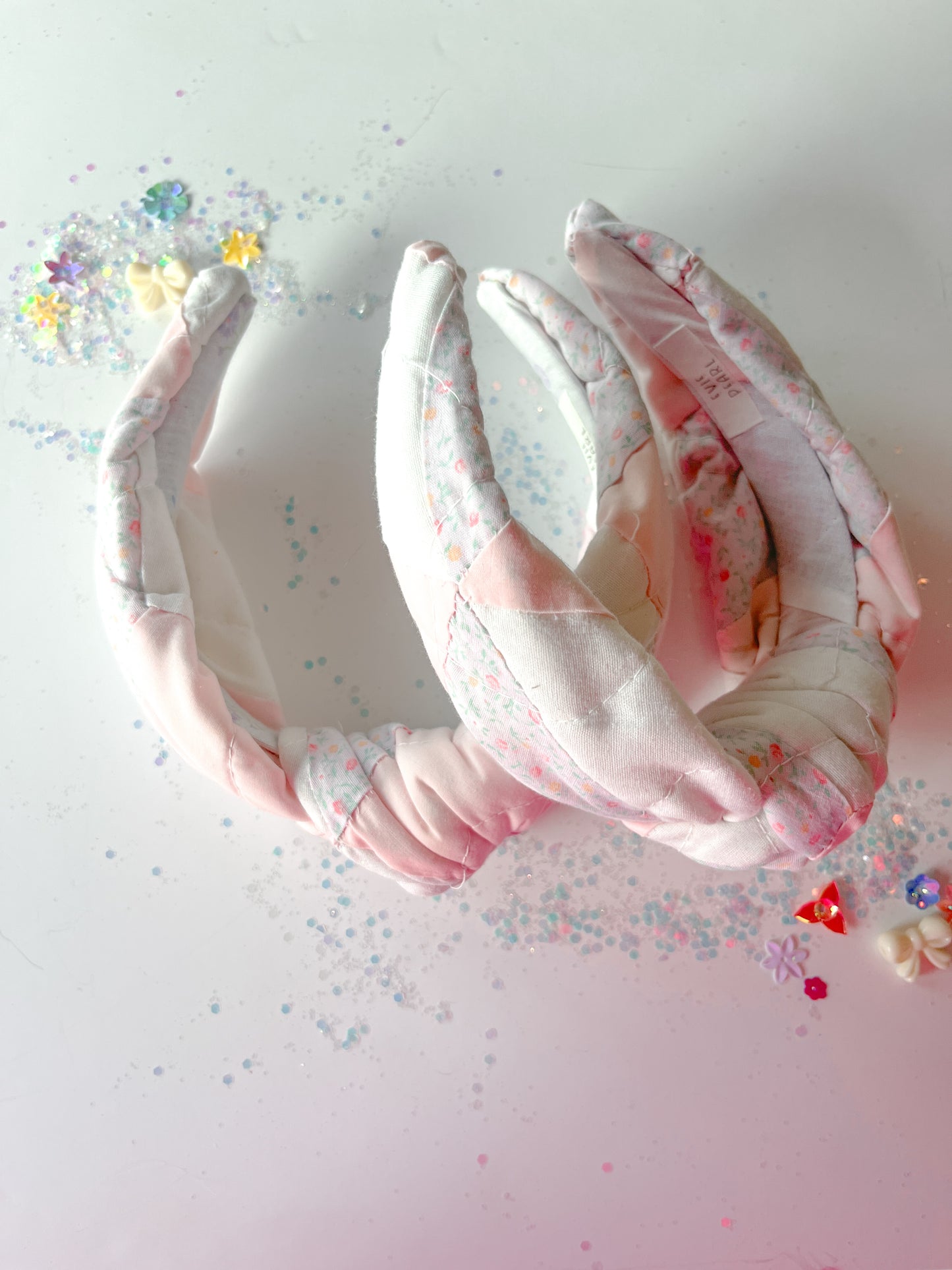 Heirloom Patchwork Pinks Quilted Knotted Headband