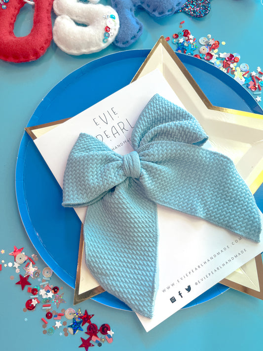 Light Blue Bullet Oversized Bow
