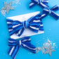 Blue Stripe Baby Bow Turban Kansas City Inspired