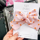 Pinky Peach Stars Chunky Hair Bow