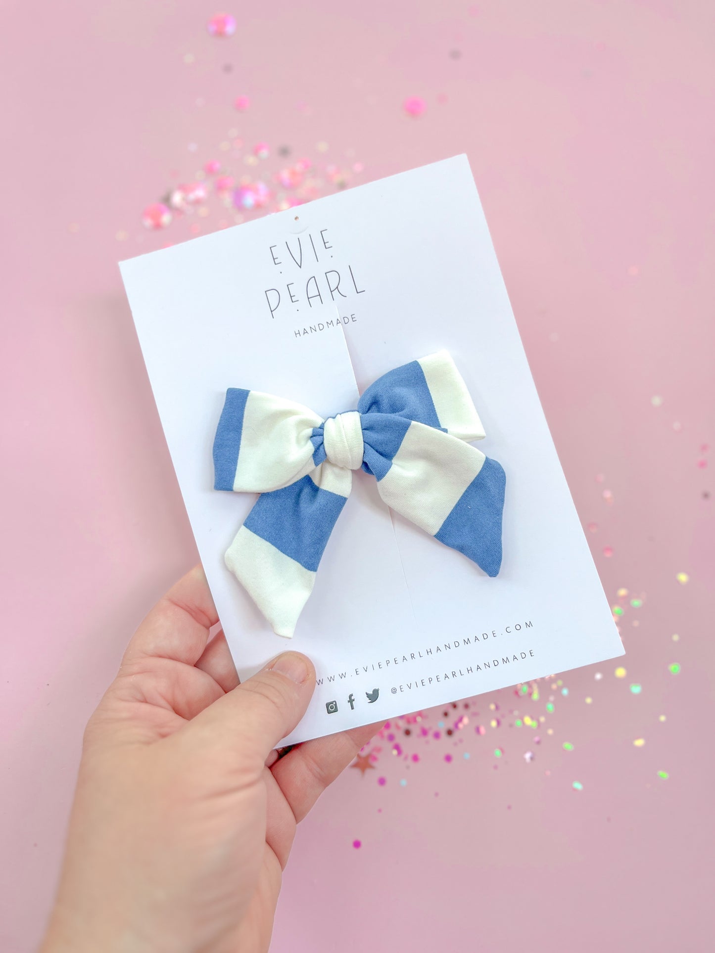 Medium Navy/White Stripes Pinwheel