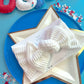 Crisp White Ribbed Baby Bow Turban
