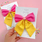 Pink & Yellow Colorblock Medium Sailor Bow