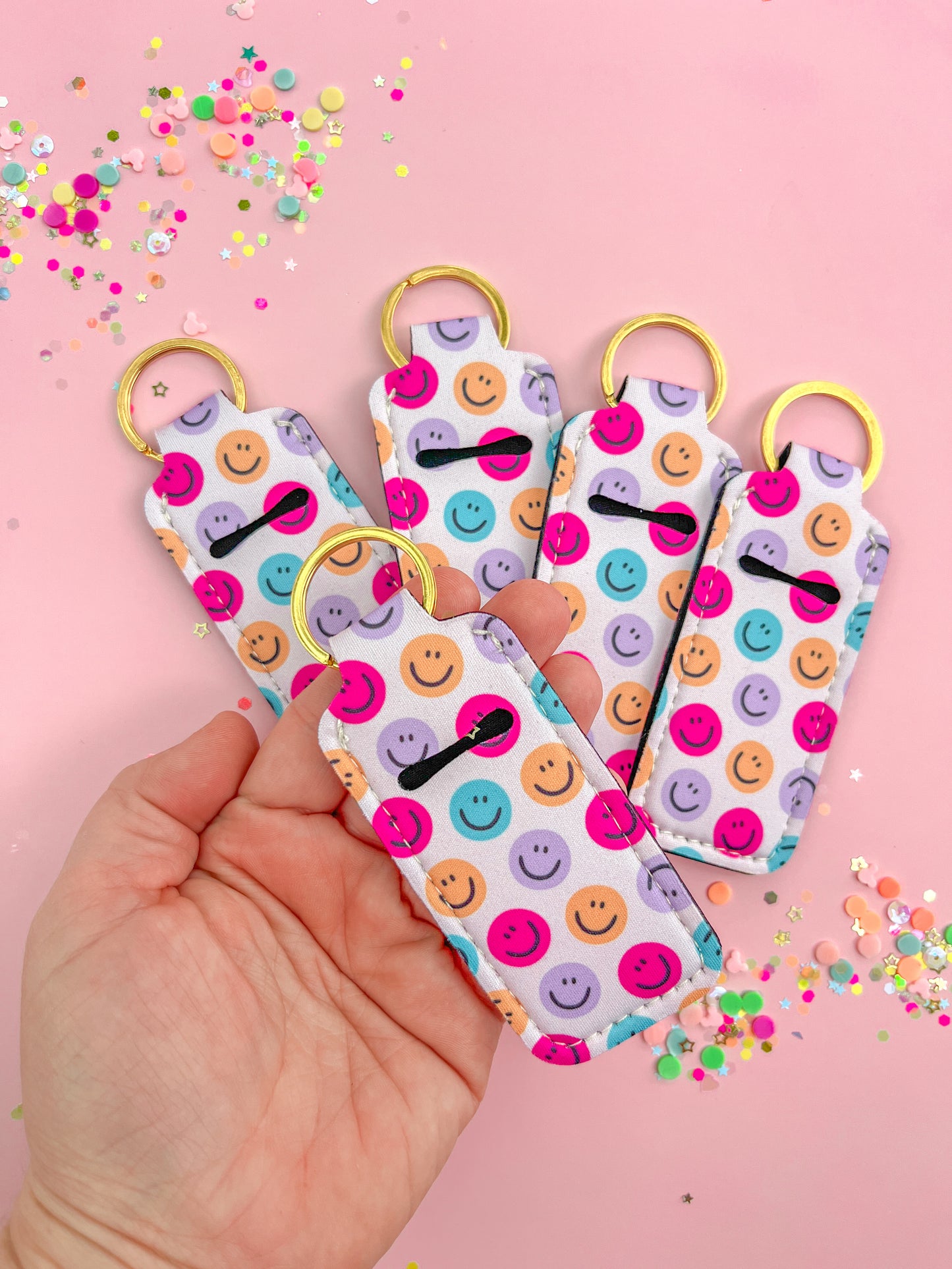Smiley Chapstick Keychain