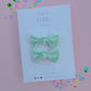 Mini Mint Velvet Knot Bow Pigtail Set