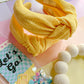 Yellow Crinkle Knotted Headband