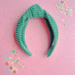 Kelly Green Ribbed Knotted Headband