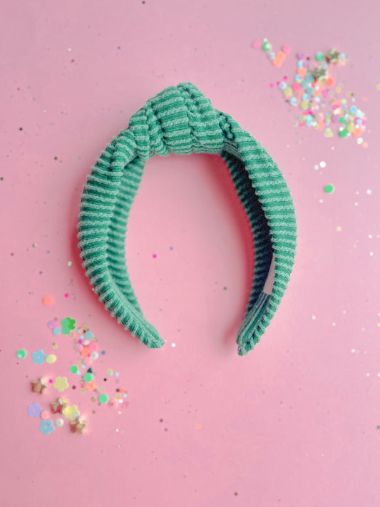 Kelly Green Ribbed Knotted Headband