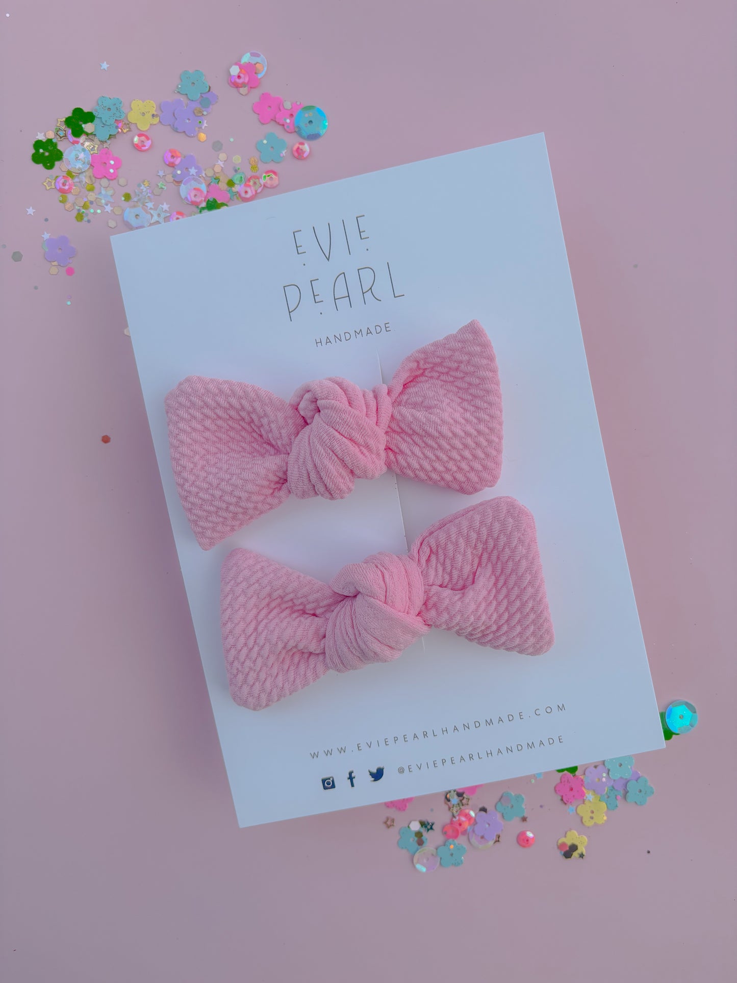 Bubblegum Pink Bullet Knot Bow Pigtail Set