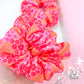 Pink & Orange Daisy Scrunchy