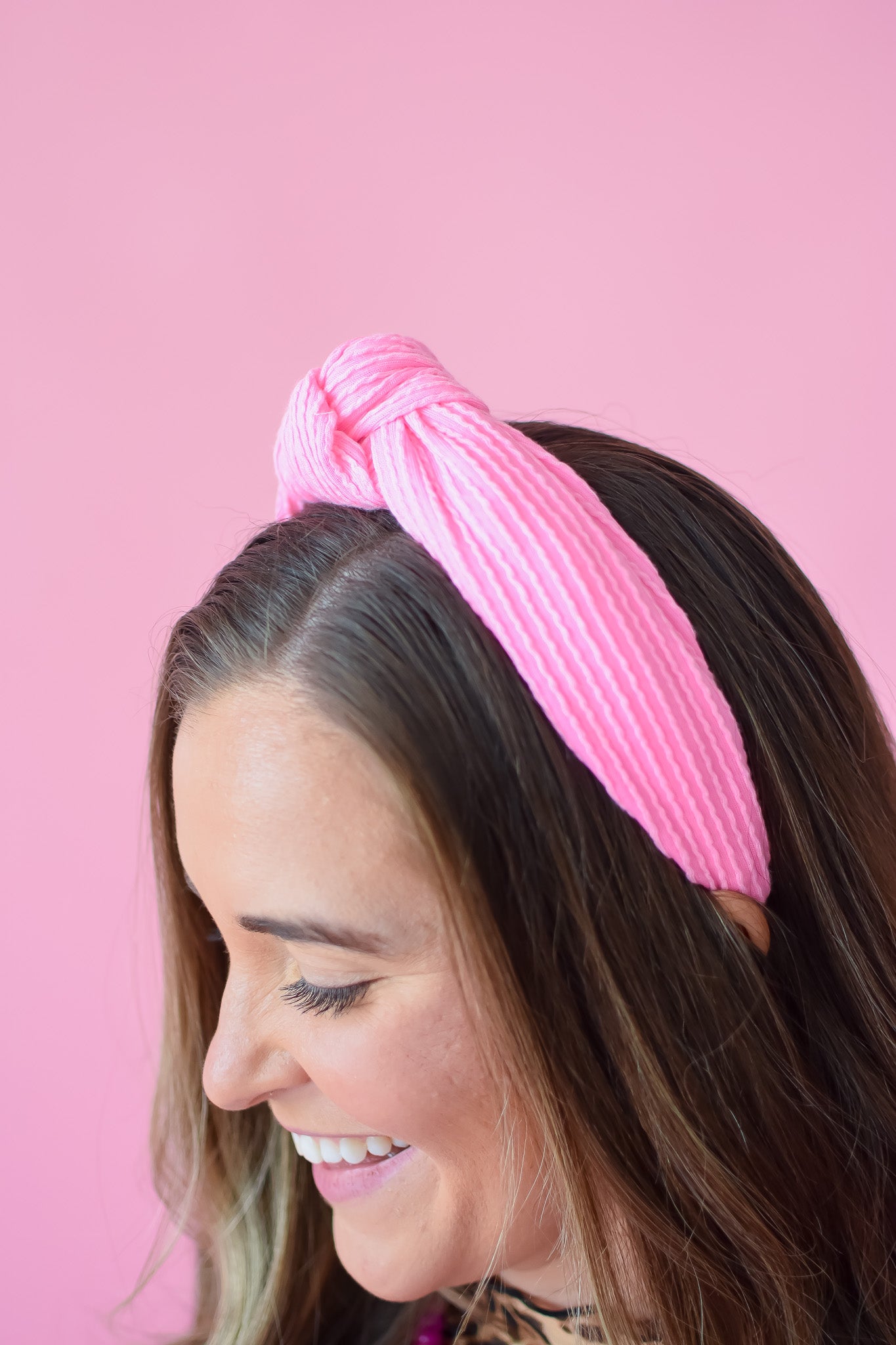 Kasie Bubblegum Pink Knotted Headband for Girls & Women