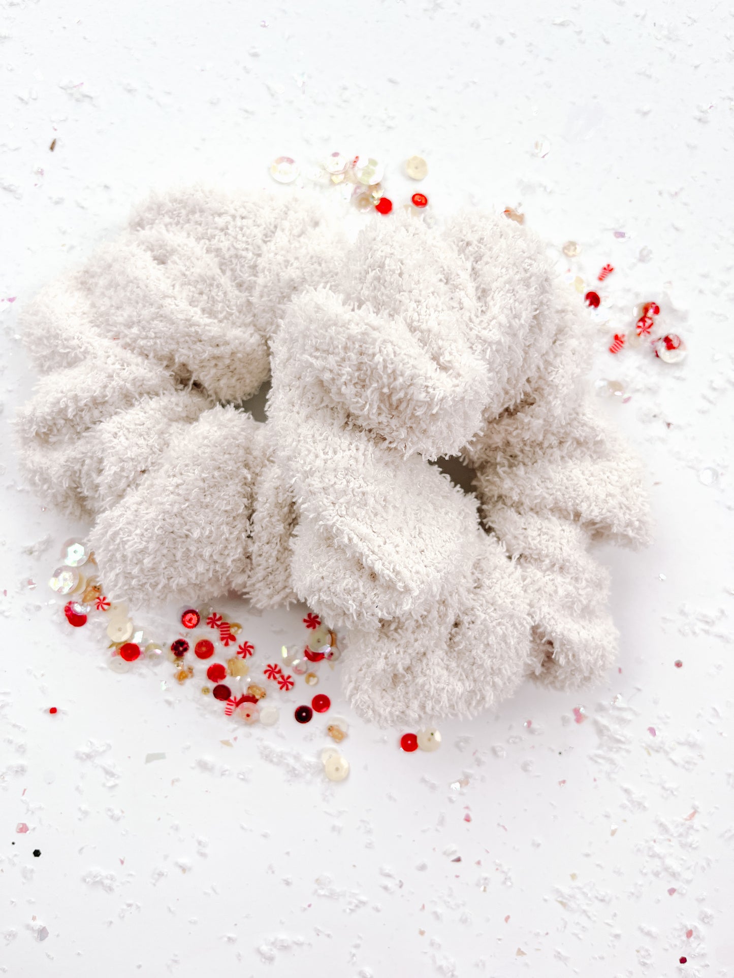 Cream Sherpa Oversized Scrunchy