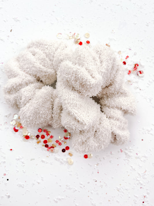 Cream Sherpa Oversized Scrunchy