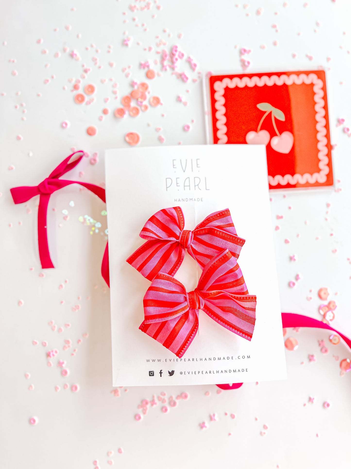 Red & Pink Stripe Pigtails