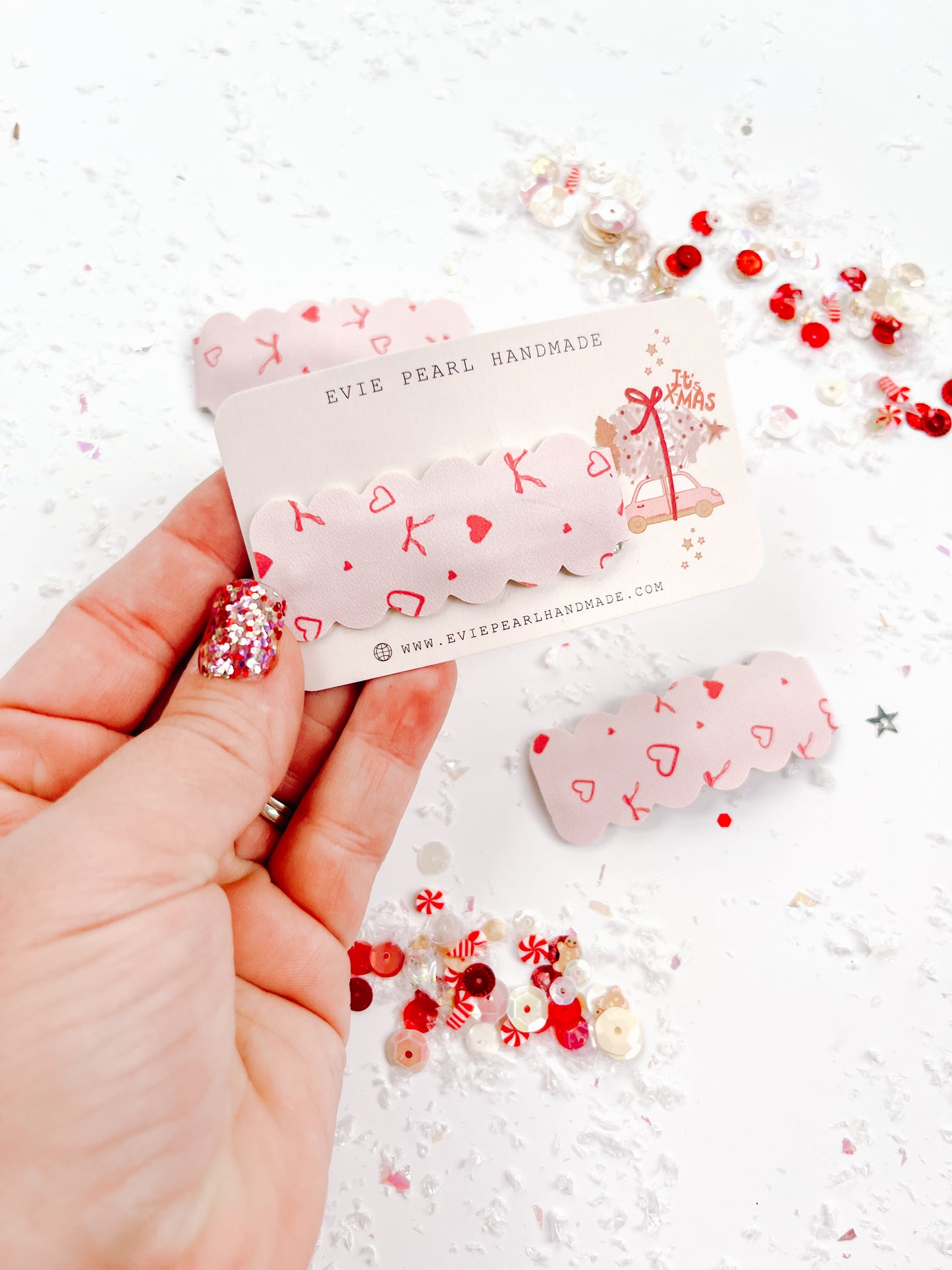 Pink Bows Single Snap Clip