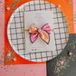 Peach|Pink Colorblock Small Bow on Nylon Headband