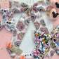 Silver Glitter Coral Pink Minnie Snap Clip Pigtails
