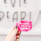Pink Marbled Flat Medium Claw Clip