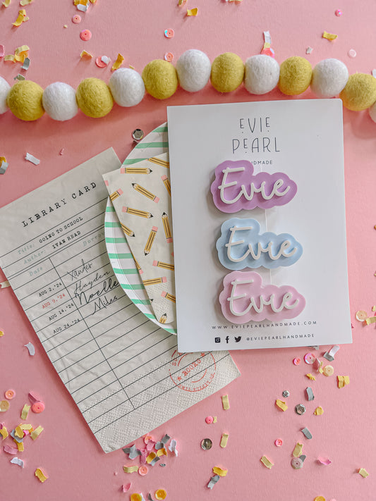 PREORDER: Personalized Medium Name Hair Clip