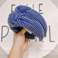 Navy Ribbed Knotted Headband