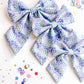 Blue Green Floral Sailor Bow