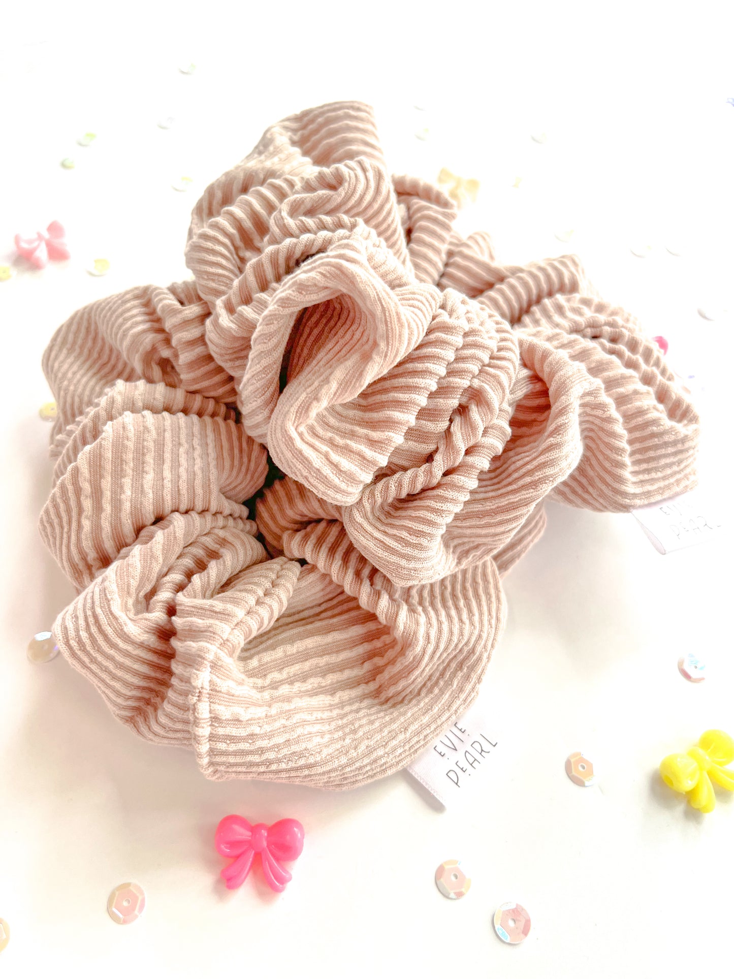 Latte Ribbed Oversized Scrunchy