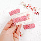 Pink Red Glitter Sparkle Snap Clip