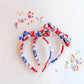 KU Checkered Bow Headband