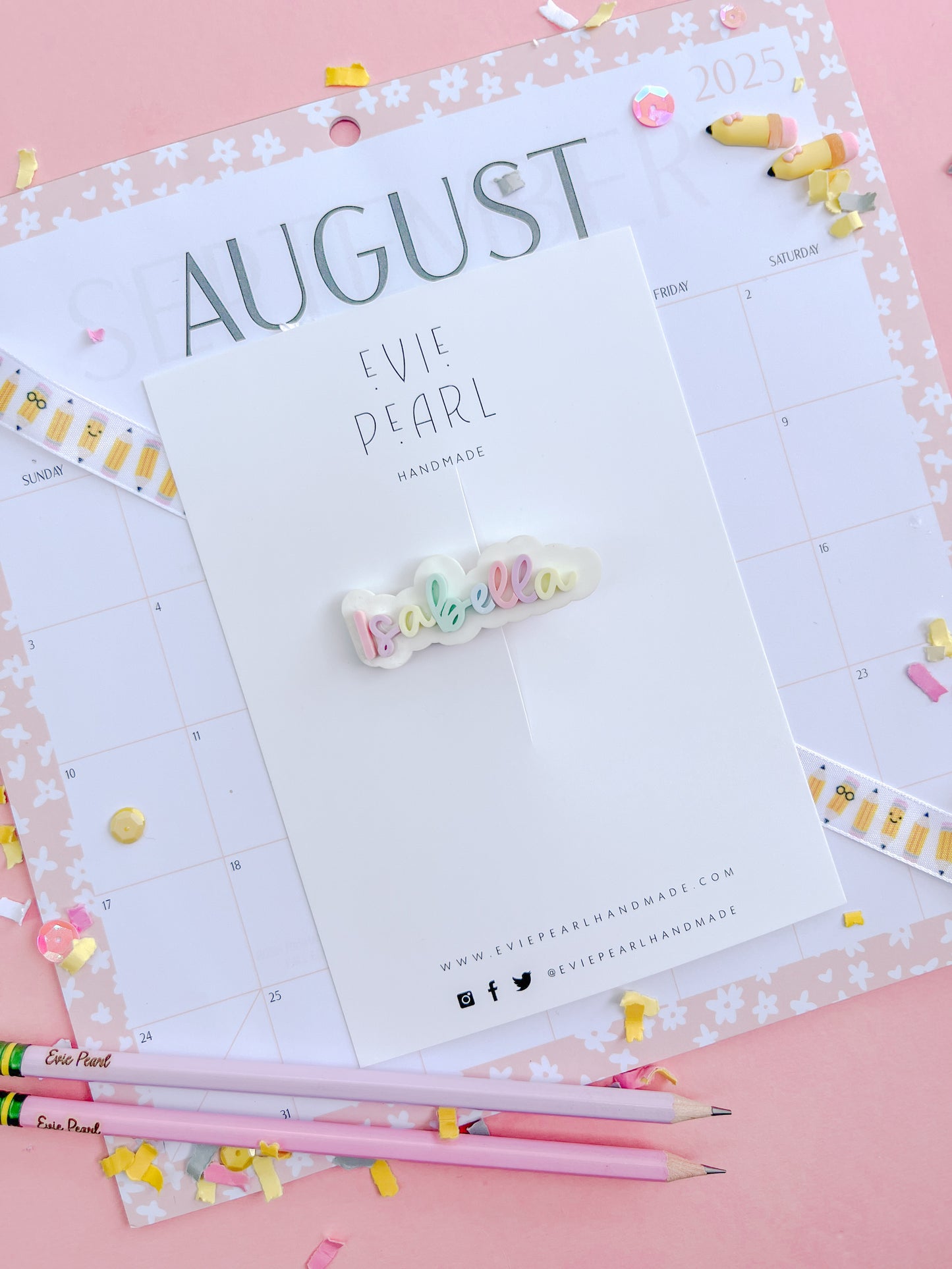 PREORDER: Rainbow Acrylic Name Clip