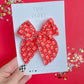 Red KC Football Medium Bow