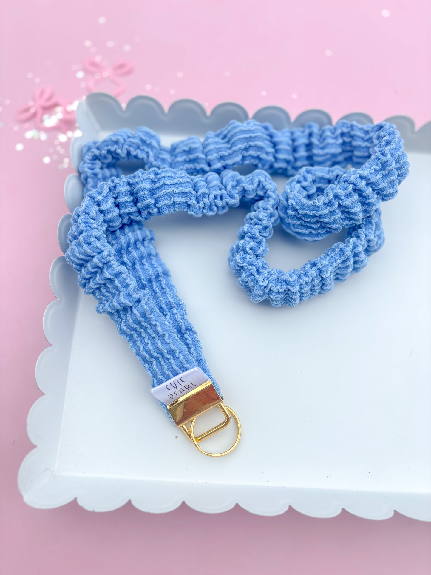 Azul Blue Ribbed Teacher Gift Set- Lanyard| Knotted Headband| Scrunchie