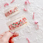 Pink Red Green Santa Glitter Single Snap Clip