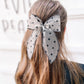Black Flower Swiss Dot Oversized Bow